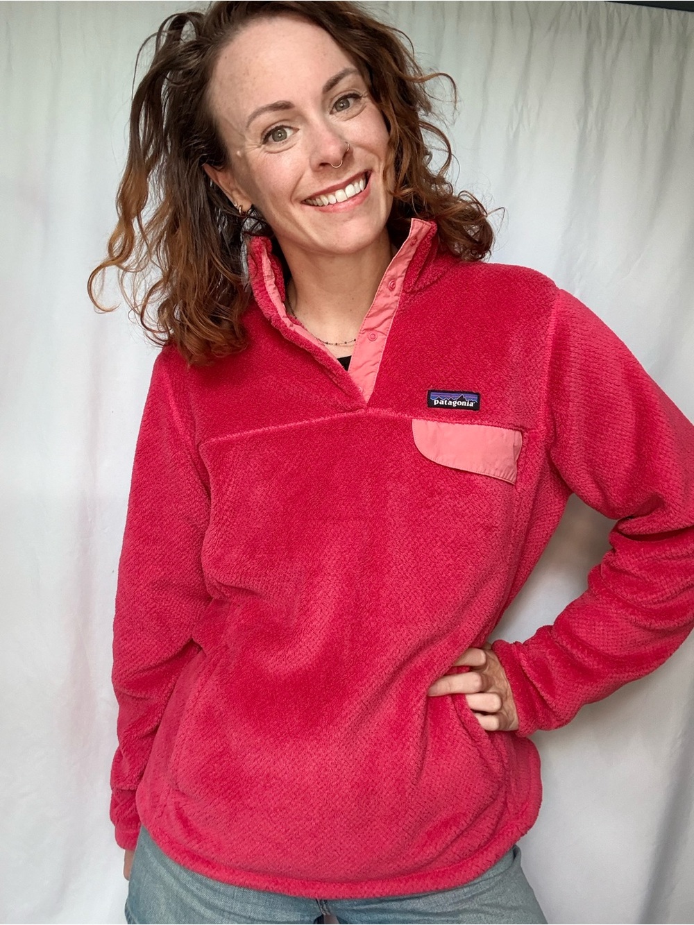 Patagonia Bright Pink Sherpa Fleece Jacket
